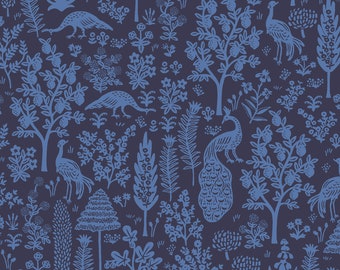 Menagerie Silhouette Navy RP708-NA4 | Camont by Rifle Paper Co | Cotton + Steel  | Continuous Yardage | Fat Quarter
