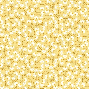 Flowery Yellow LV803-YE3 | Sweet Floral Scent by Loes van Oosten | Cotton + Steel | Continuous Yardage | Fat Quarter