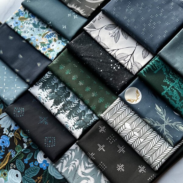 Curated Fat Quarter Bundle | 18 Fat Quarters | Hand Selected Art Gallery Fabrics and Cotton + Steel Quilting Bundle