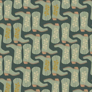Kickin&#39; It The Blues Unbleached Metallic AC701-TB1UM | The Badlands by Ash Cascade | Cotton + Steel | Continuous Yardage | Fat Quarter