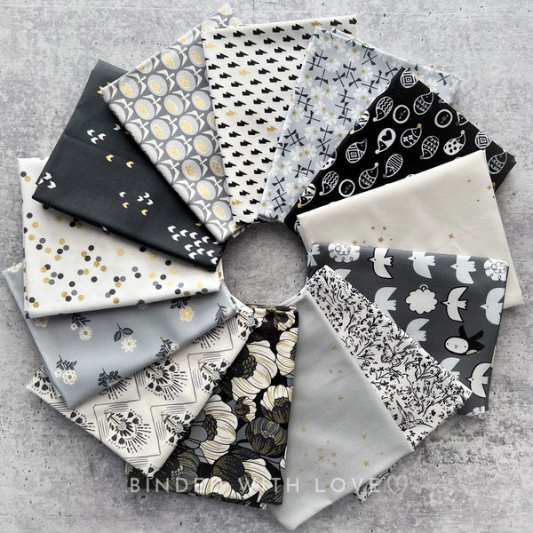 Early Twilight Collaborative Collection | 13 Metallic Prints | Cotton + Steel | Quilting Bundle | January Toad Spo