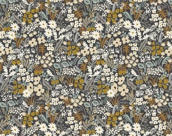 Meadow Grey Metallic RP204-GM6M | Bon Voyage by Rifle Paper Co | Cotton + Steel  | Continuous Yardage | Fat Quarter