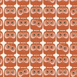 Nosey Owl Copper LV801-CO2 | Sweet Floral Scent by Loes van Oosten | Cotton + Steel | Continuous Yardage | Fat Quarter