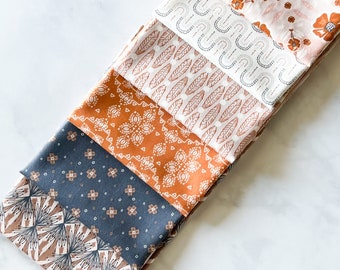 South Sister by Ash Cascade | 6 Prints  | Cotton + Steel | Fat Quarters | Half Yards | Navy and Orange Quilting Bundle