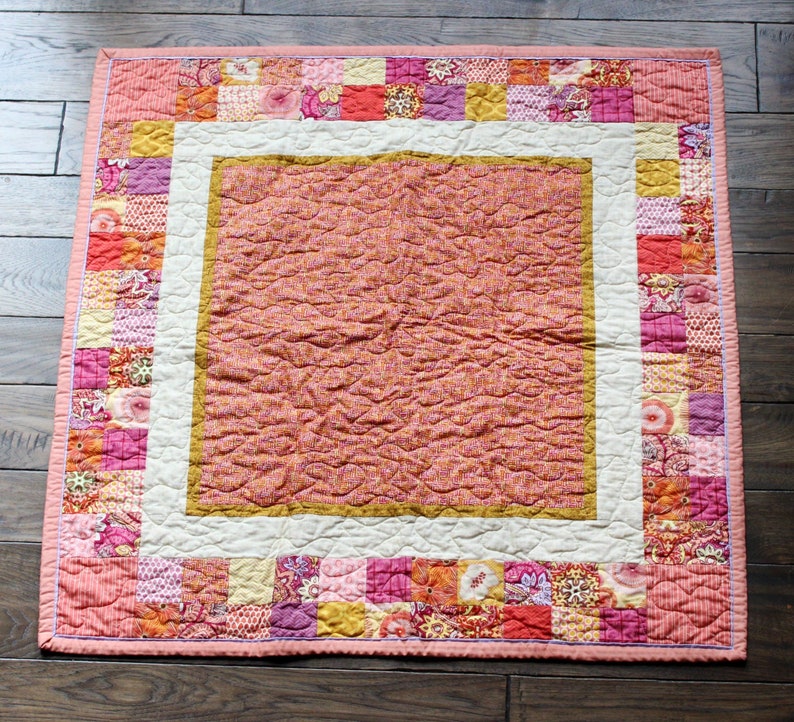Modern Tummy Time Quilt Baby Girl Play Mat Patchwork Quilt Etsy