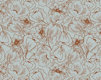 Anemones Powder Blue HJ302-PB2 | Wallflower by Hope Johnson | Cotton + Steel  | Continuous Yardage | Fat Quarter