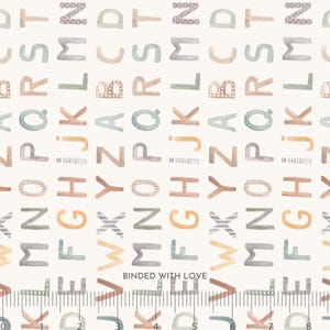 Alphabet Cream 90950-11 | Cotton-Tale by Bernadett Urbanovics | Figo Fabrics | Continuous Yardage | Fat Quarter | Quilting Fabric