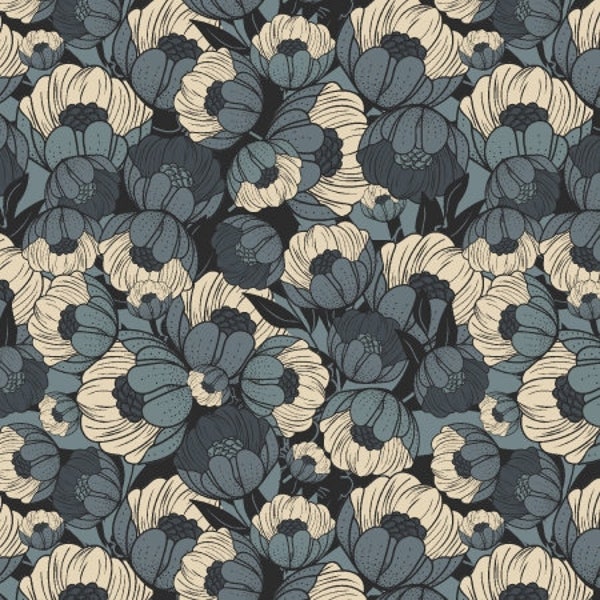 Wild Flora Water AC401-WA2 | Scout Lake by Ash Cascade | Cotton + Steel  | Continuous Yardage | Fat Quarter | Quilting Fabric