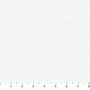 May include: White fabric with a repeating pattern of thin, white, vertical lines. The lines are uneven and create a textured appearance. The fabric is likely cotton or a similar material, suitable for quilting or apparel.