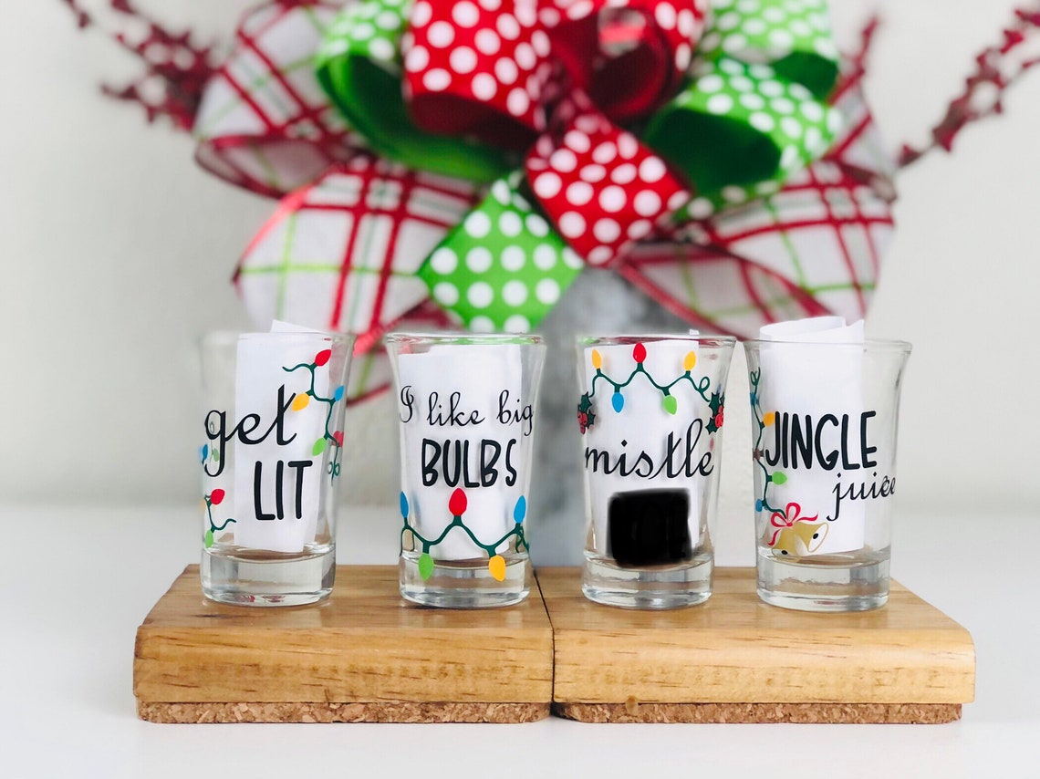 Christmas Shot Glasses Funny Christmas Shot Glasses Party Etsy