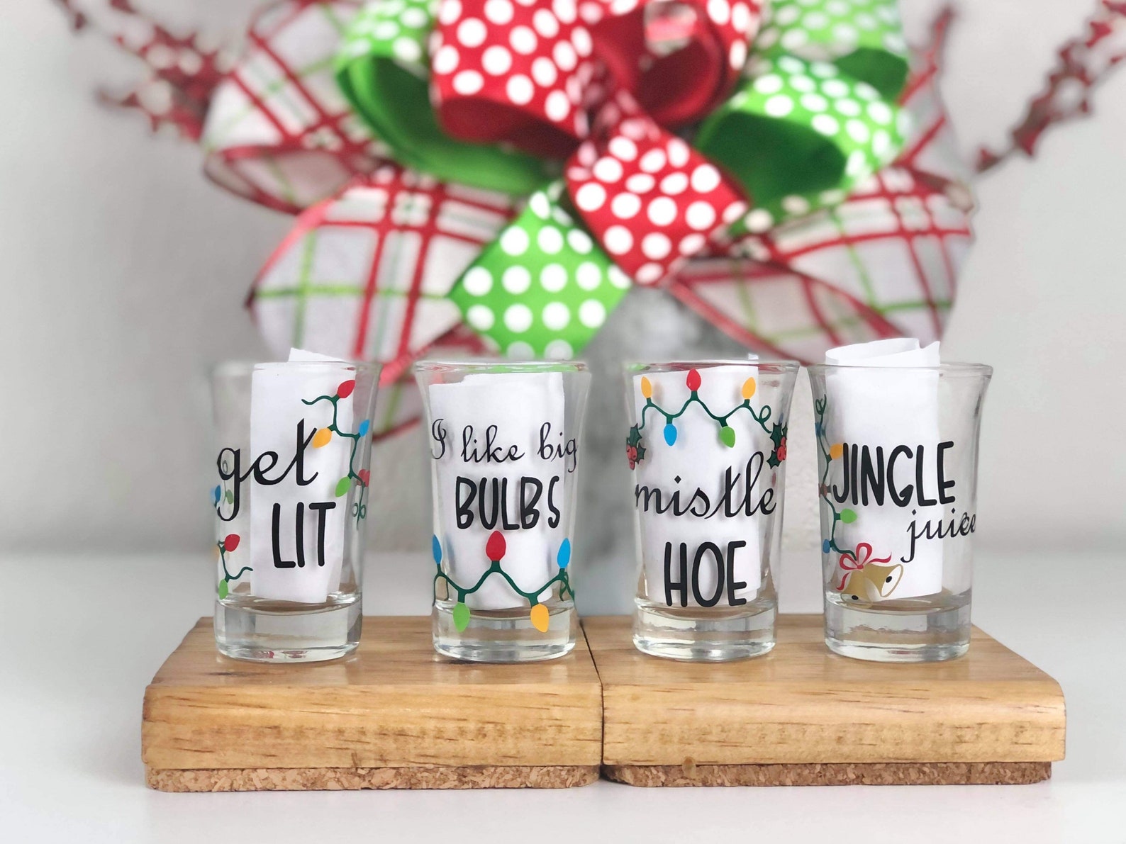 Christmas Shot Glasses Funny Christmas Shot Glasses Party Etsy