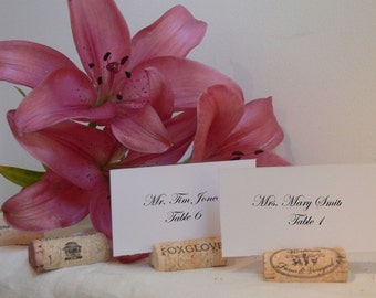 15 Wine Cork Place Card Holders made from Recycled Wine Corks - all Natural, no Synthetic or Champagne