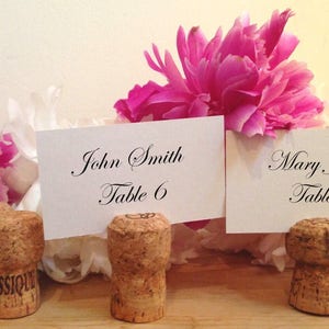 75 porta-cartões feitos à mão em cortiça champanhe para casamento, festa, evento de vinho