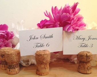 75 Handmade Champagne Cork Place Card Holders for Wedding, Party, Wine Event