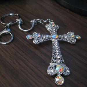 Large Crosses Cross Rhinestone Crystal Key Chains Holders Beautiful Gift for Christmas and Useful Fashion Statement Celebrations