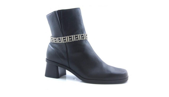 Boot Chain Strap Multiple Rows Strands of Rhinest… - image 1
