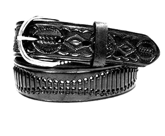 Black Leather Women\'s Belt with Decorative Silver-Tone Buckle Vintage Nanni Designer Fashion Women main image 2