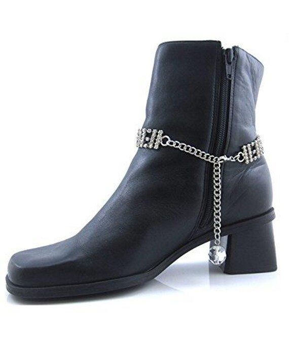 Boot Chain Strap Multiple Rows Strands of Rhinest… - image 2