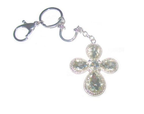 Large Crosses Cross Rhinestone Crystal Key Chains… - image 3