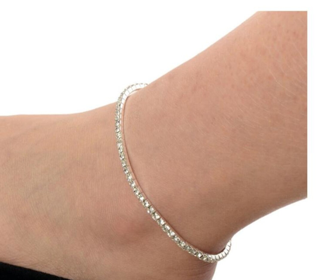 Foot Feet Bracelet Anklet Ankle Bangle Cubic Zircon Austrian Crystals