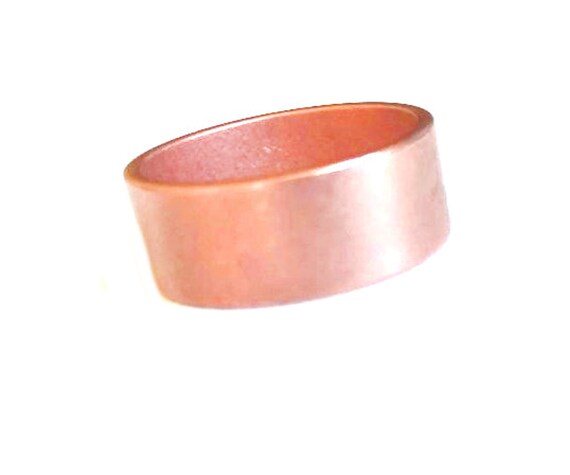 Pure Solid Wide Copper Ring Smooth Plain textured… - image 1
