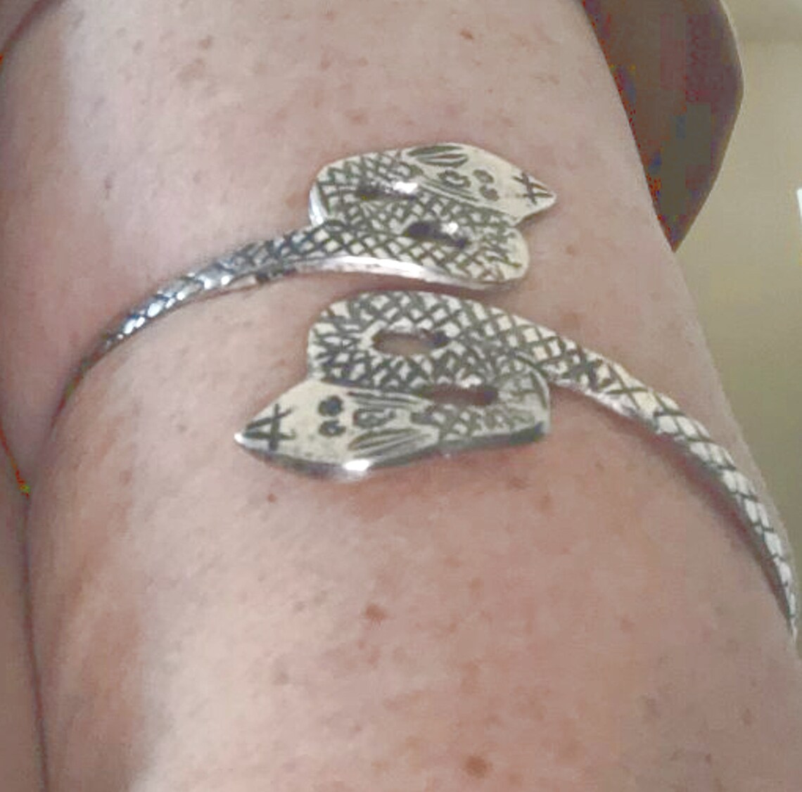 Vintage Snake Arm Band Cuff Bracelet Cobra Face Adjustable Etsy
