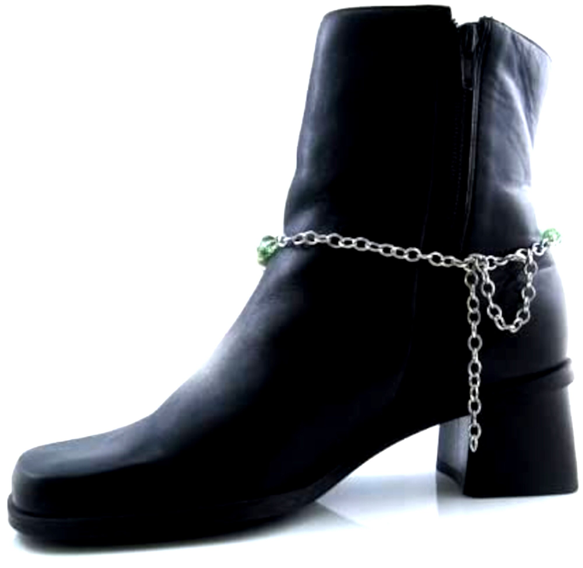 Boot Jewelry Big Green Crystals Beads Pearls With Extention Chain for ...