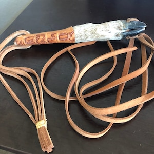 Hand Made Deer Flogger Whip Real Leather Hoof Spanking Toy 36&quot;