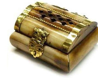 Einzigartige Schmuck Box Schmuckstück Schatzkiste Mini Ring Ohrring Trinket Knochen-Box im belüfteten Design