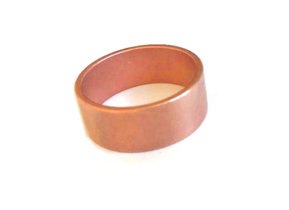 Pure Solid Wide Copper Ring Smooth Plain textured… - image 3