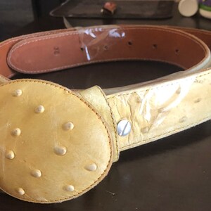 Buckle Made in USA 46" Belt Genuine Ostrich Leather Belt With Roping Rodeo Silver Plated Buckle VintageSouthwest Accessoires Riemen & bretels Riemen 