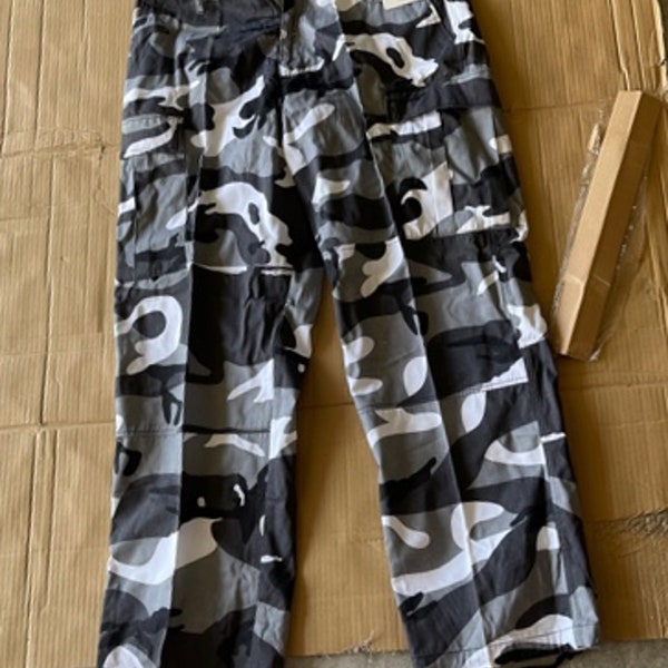 Vintage CITY Army Camo Cargo Pants City Beige Black Brown Combo Colors Camouflage Military BDU Pants  Fatigues Camouflage 2xl