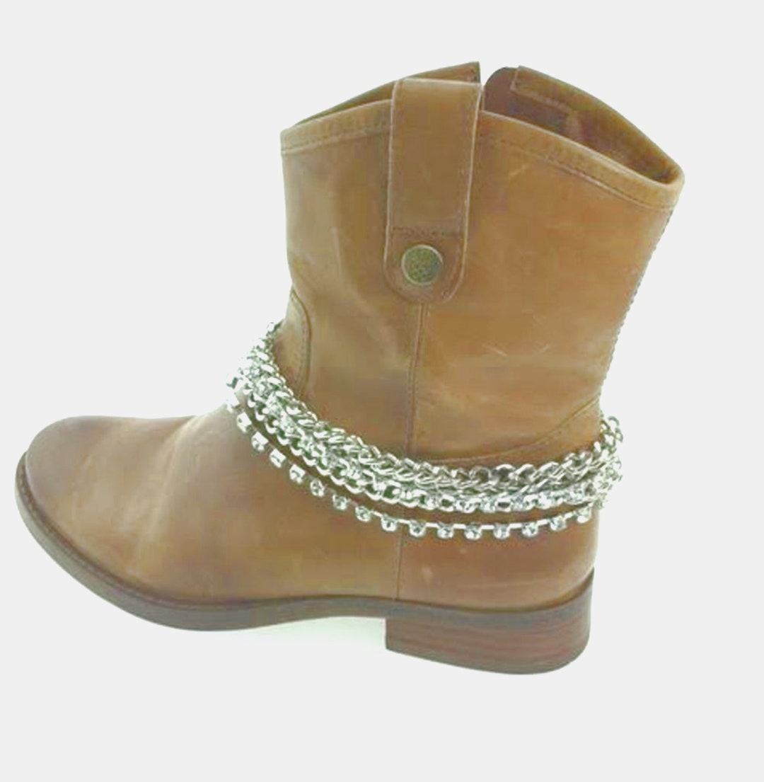 Boot Chain With Multiple Strands Straps Biker Curb Chains Etsy