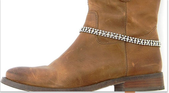 Boot Anklet Boot Chain 3 rows Rhinestones Adjustable