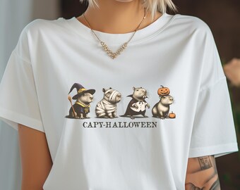 Capy Halloween Capybara Halloween Shirt, Spooky Halloween Shirt, Happy Halloween Capybara Shirt, Spooky Season, Fall Shirt, Trendy Shirt