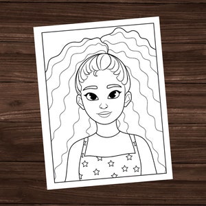Black Girl Coloring Page, Printable Coloring Page, All Ages Coloring Page