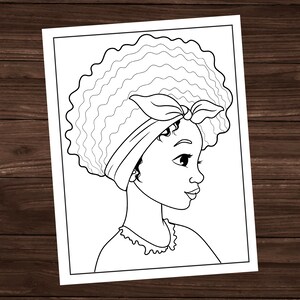 Black Girl Coloring Page, Printable Coloring Page, All Ages Coloring Page