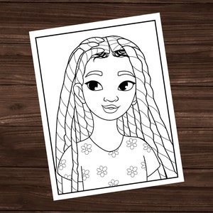 Black Girl Coloring Page, Printable Coloring Page, All Ages Coloring Page