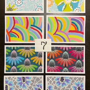 Biglietti di auguri 5" X 7" - Set di 8 - 9 set assortiti. Per tutte le occasioni, biglietti vuoti, biglietti di auguri fatti a mano, ognuno unico, assortito, floreale primaverile