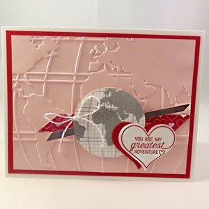 LOVE ADVENTURE - You are My Greatest Adventure Handgestempelte Grußkarte zum Valentinstag