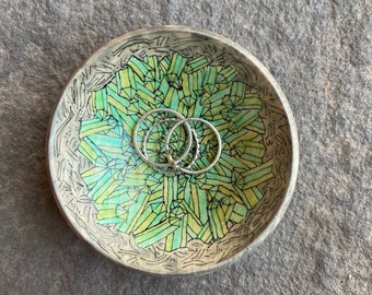 Green Geode Pattern Ring Dish