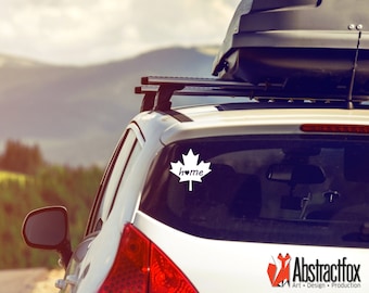 Canadian Heart Home Car Decal - Maple Leaf Car Sticker - Car Vinyl