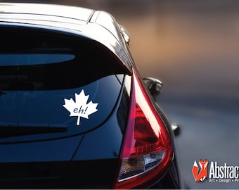 Canadian Eh Car Decal - Maple Leaf Car Sticker - Car Vinyl