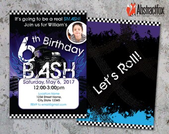 Mohawk Monster Truck Invitation - Personalized Boy Birthday Invitation - Download Invitation