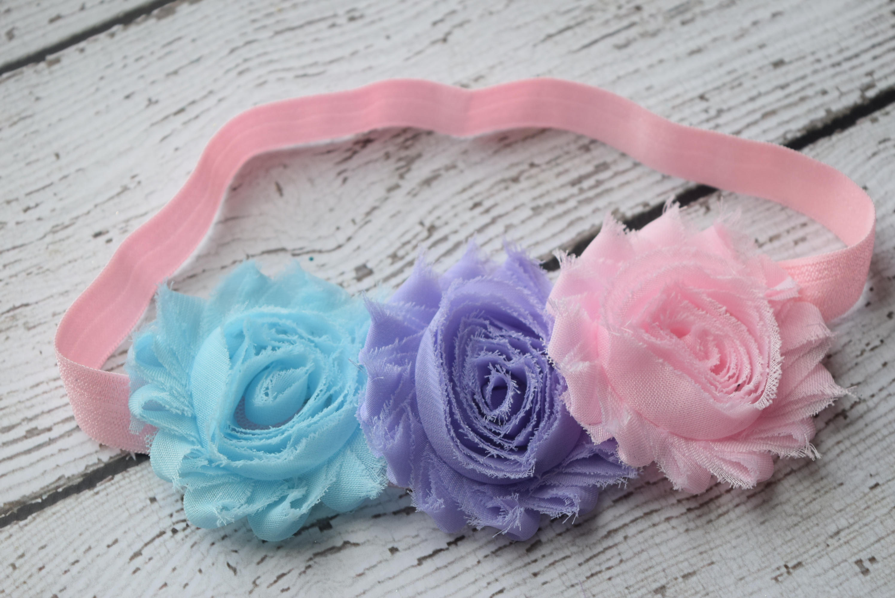 Pink blue violet flowers Baby Headband Newborn Headband Etsy