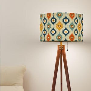 Retro Diamond Pattern Floor Lamp – Mid-Century Modern Tripod Floor Lamp – 60s/70s Vintage Geometric Design for Living Room, Bedroom & Office