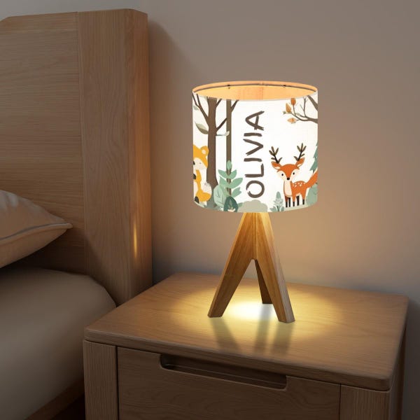 Benutzerdefinierte Waldtiere Tischlampe, personalisierte Kinderzimmer Licht, niedliche Waldtier Dekoration für Kinder, Baby Geschenk, Nursey Decor