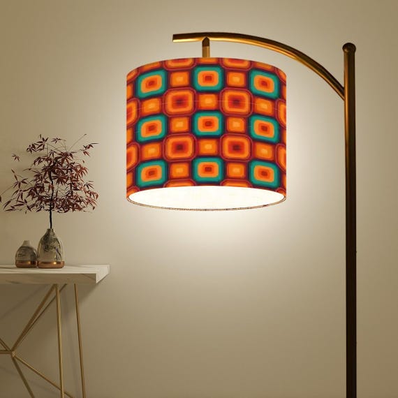 Retro 60s/70s Style Bright Lamp Shade - Vibrant Vintage Decor for