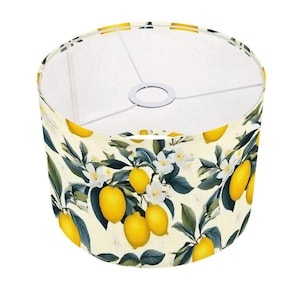 Lemon Pattern Lamp Shade - Fresh Citrus-Inspired Replacement Shade for Table or Floor Lamps, Bright Farmhouse & Kitchen Decor, Yellow Decor