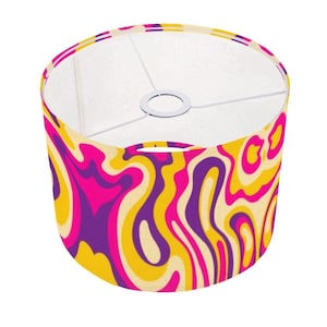 Pink Lava Lamp Inspired Swirl 70s-Inspired Lamp Shade - Retro Decor for Funky, Vintage Lighting, Groovy Lighting, Unique Bright Light